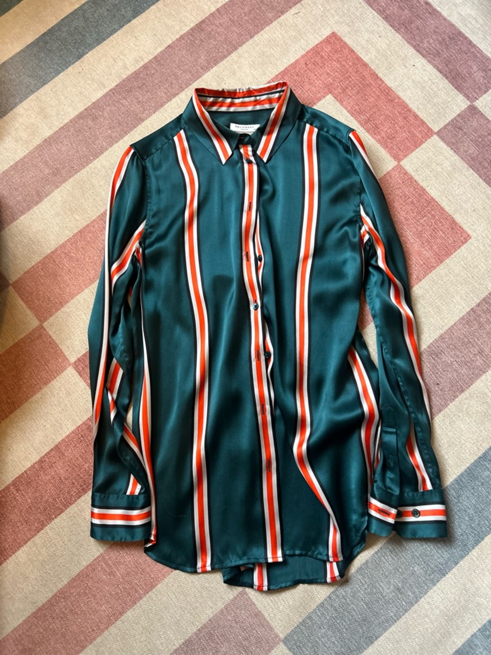 Equipment Emerald Green with Orange/White Stripe - Shirt/Pant Set